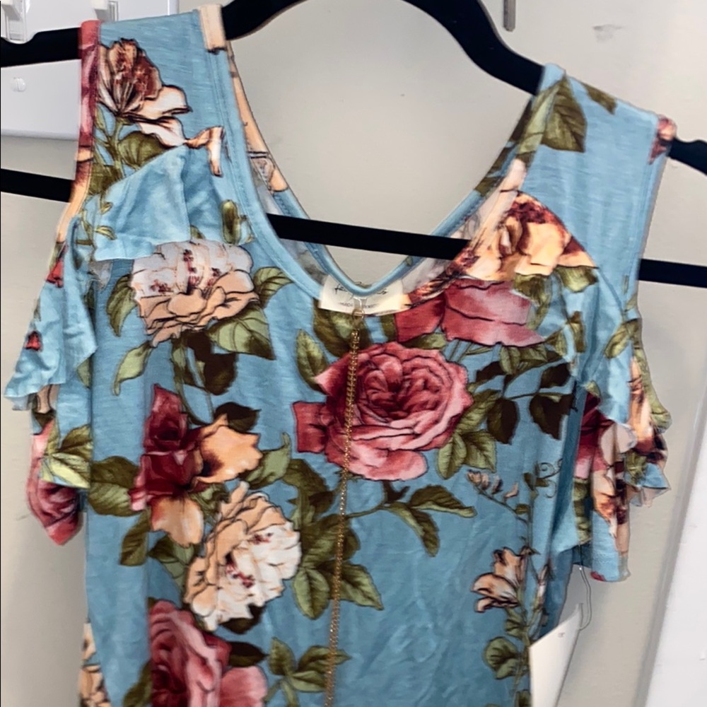 Floral Cold Shoulder Top
